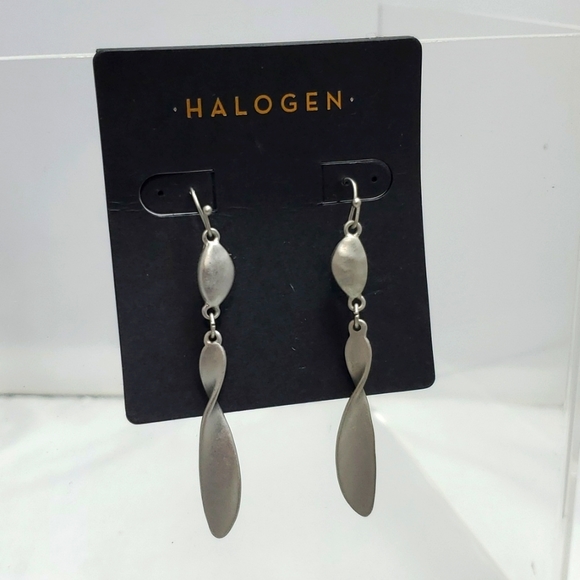 Halogen silver twisted dangle earrings - Picture 1 of 3